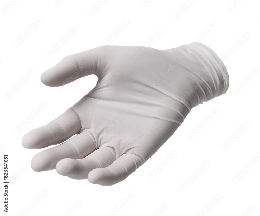 One nitrile medical glove isolated on white One nitrile medical glove isolated on white