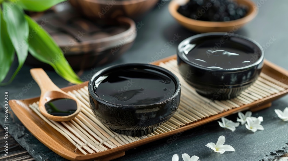 Herbal Dessert Made with Grass Jelly and Milk Mesona Chinensis Herbal Dessert Made with Grass Jelly and Milk Mesona Chinensis