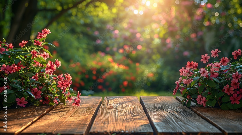 Blossoming Tree Landscape on Spring Table Blossoming Tree Landscape on Spring Table