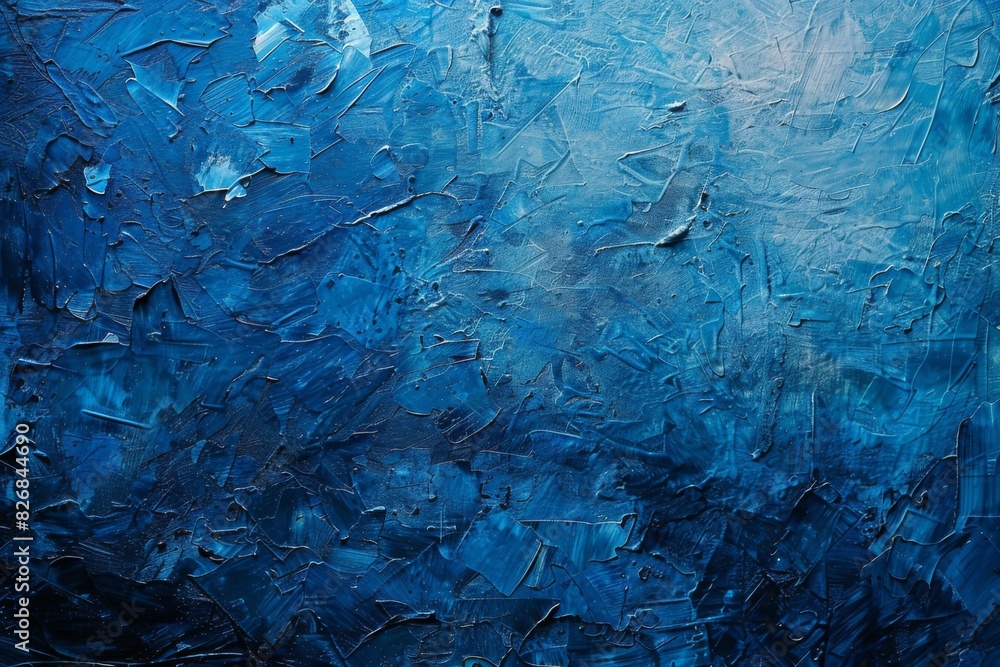 A blue painting with a lot of brush strokes A blue painting with a lot of brush strokes