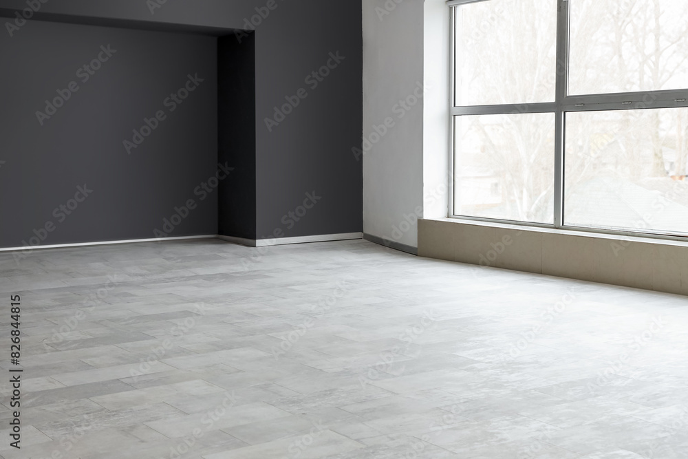 Fototapeta premium Empty room with stylish clean laminate flooring