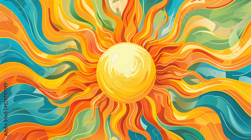 Colorful illustration of the sun