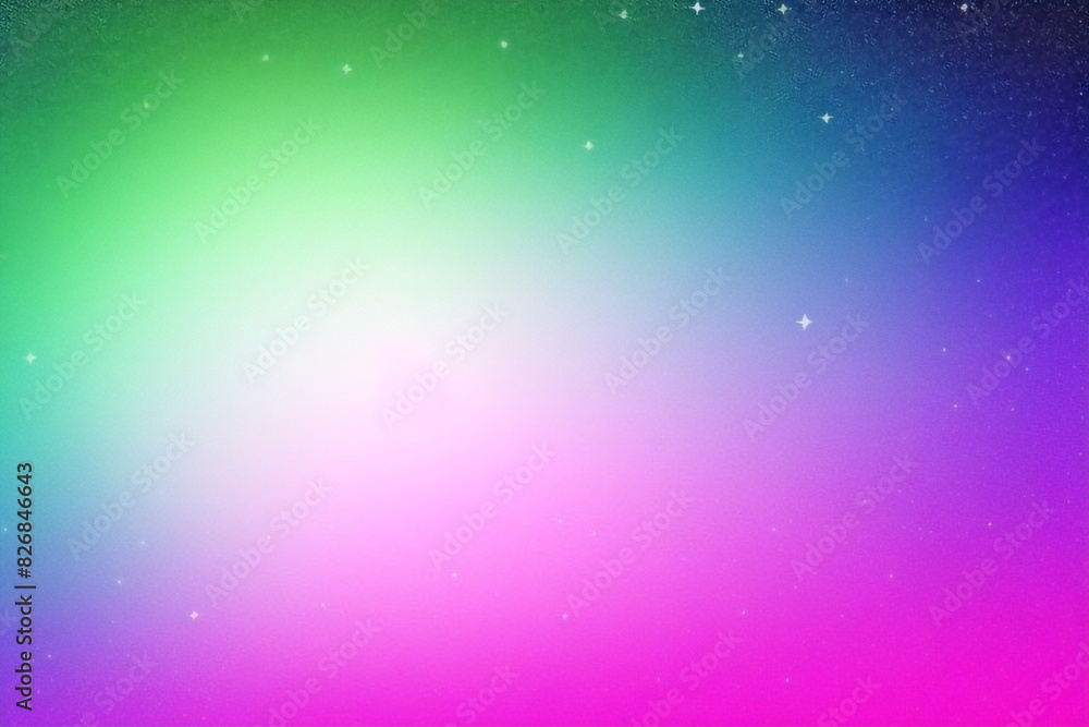 Fototapeta premium Rainbow unicorn background. Pastel glitter pink fantasy galaxy. Magic mermaid sky with bokeh. Holographic kawaii abstract space with stars and sparkles. Vector