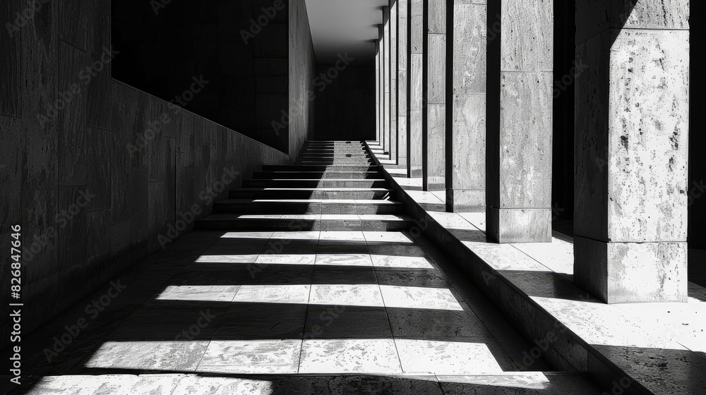 Fototapeta premium The allure of shadows in monochrome