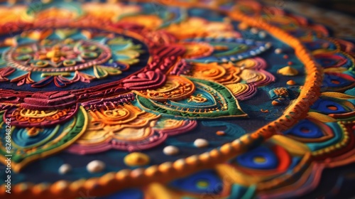 Intricate Mandala Patterns Created with Colored Sands