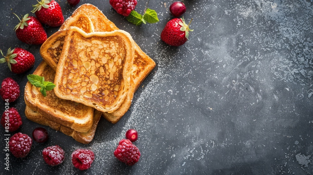 the concept of national french toast day, copy space the concept of national french toast day, copy space