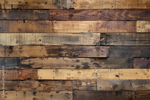 wooden coffee brown wood background planks floor wall cladding - generative ai photo