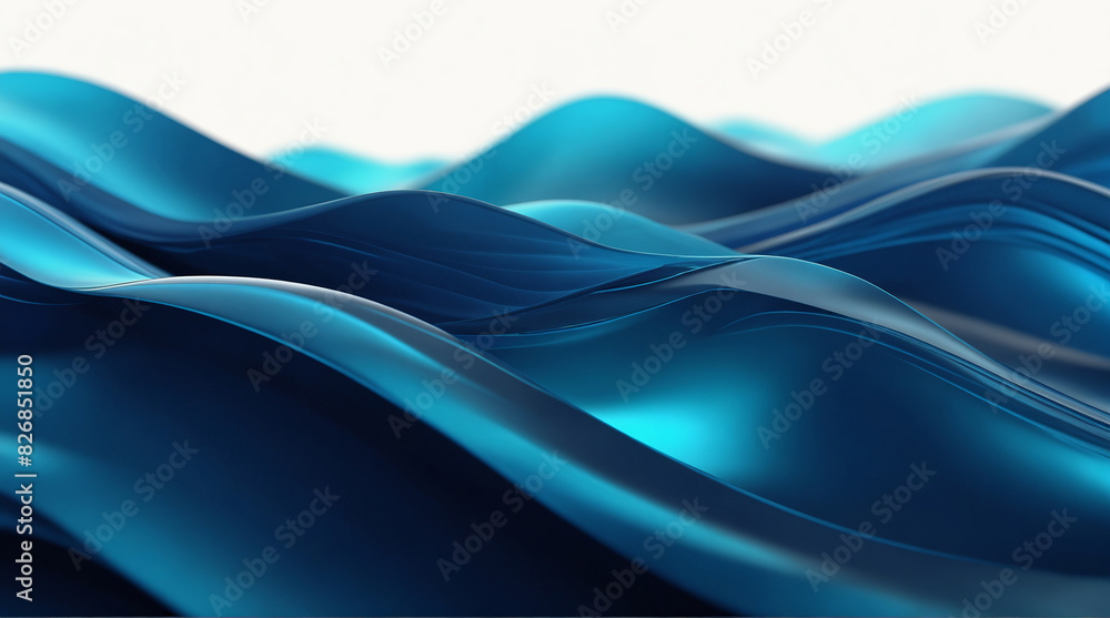 Naklejka premium Abstract Shiny Blue Wave Background. Made with Generative AI Technology