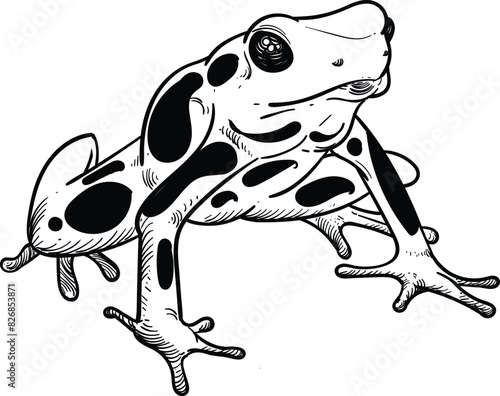 Vintage hand drawn sketch of poison dart frog 