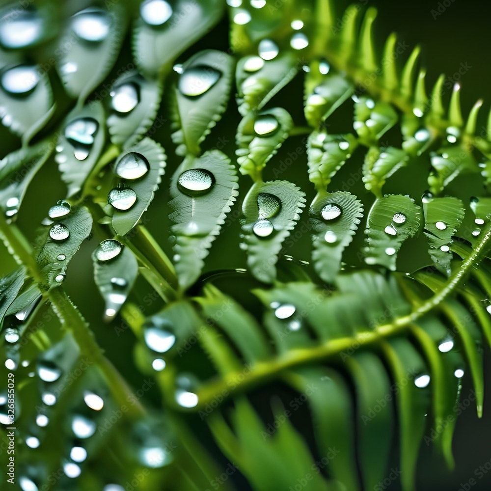 Close up of a fern leaf with water droplets on the fronds3 Close up of a fern leaf with water droplets on the fronds3