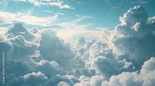 cloudy sky with different shapes and sizes of clouds, creating a dynamic and textured background