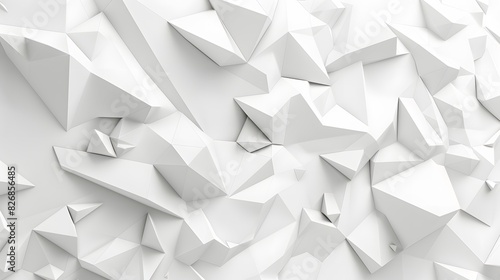 White polygon textured background.