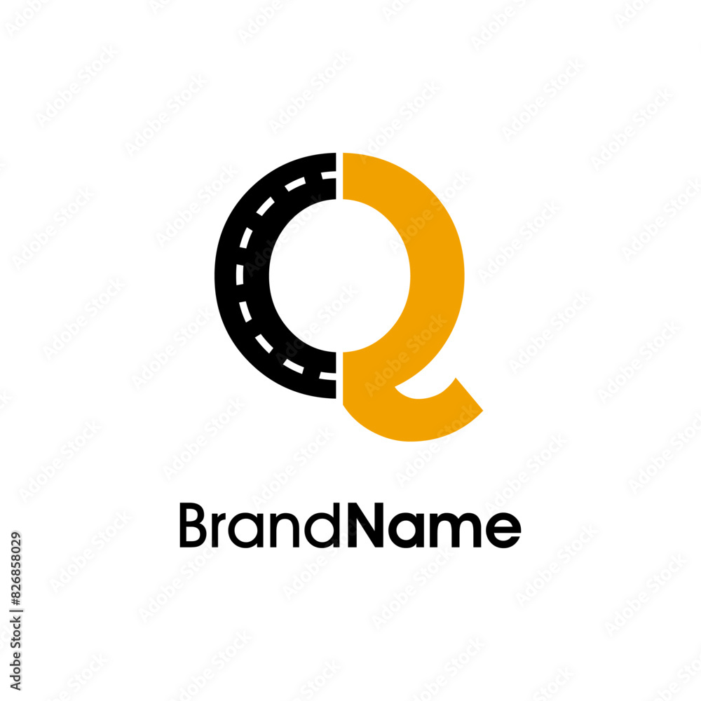 Simple minimalist initial Q Way Logo Simple minimalist initial Q Way Logo