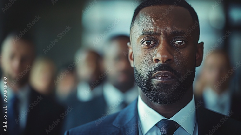 A black business man consulting with a team of experts, his inclusive leadership style and collaborative approach driving innovation A black business man consulting with a team of experts, his inclusive leadership style and collaborative approach driving innovation