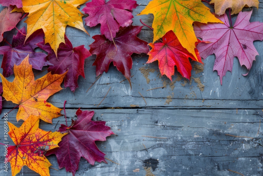 Autumn background with maple leaves - generative ai Autumn background with maple leaves - generative ai
