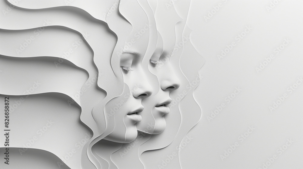 women face made of white clay women face made of white clay