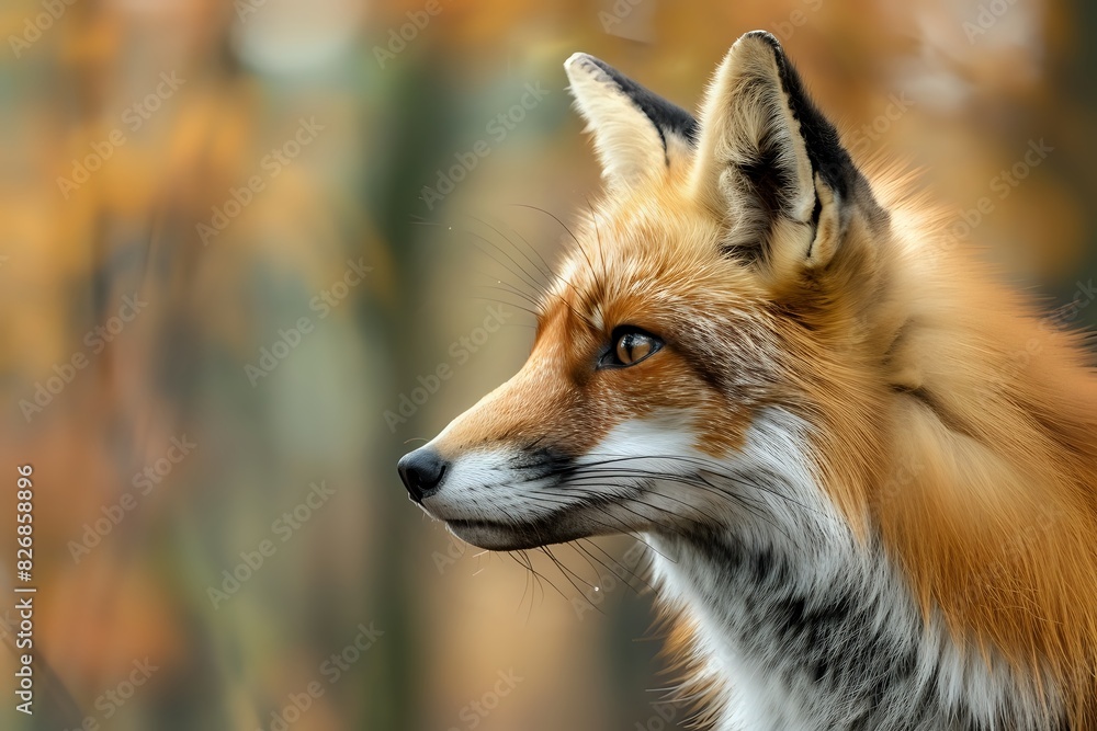 Portrait of a Red Fox in Autumn Forest Portrait of a Red Fox in Autumn Forest