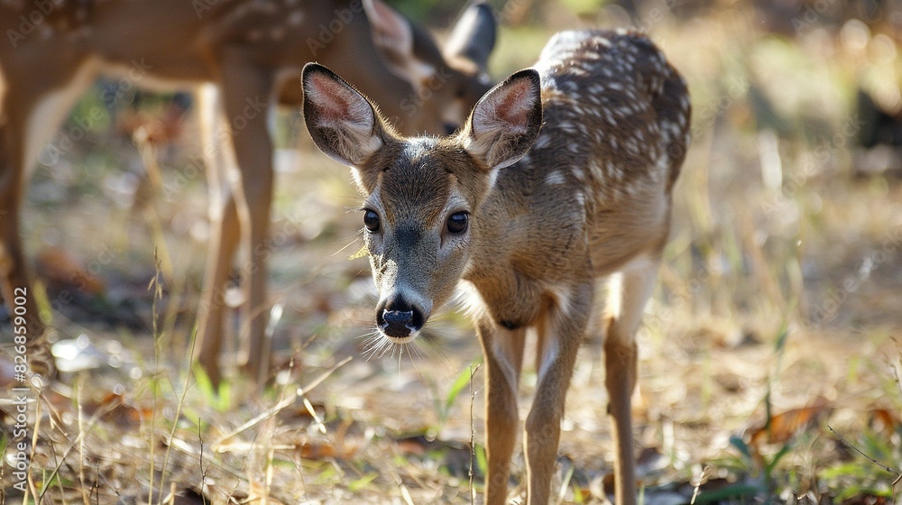 Deer Eating in Its Natural Environment Deer Eating in Its Natural Environment