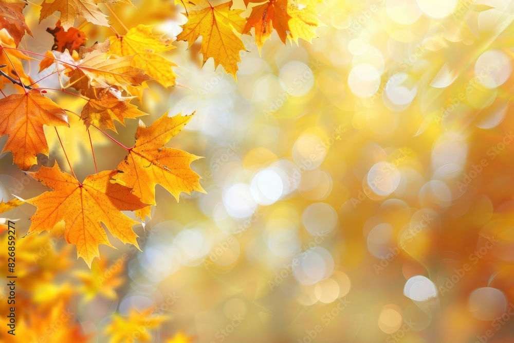 Autumn background with maple leaves - generative ai Autumn background with maple leaves - generative ai