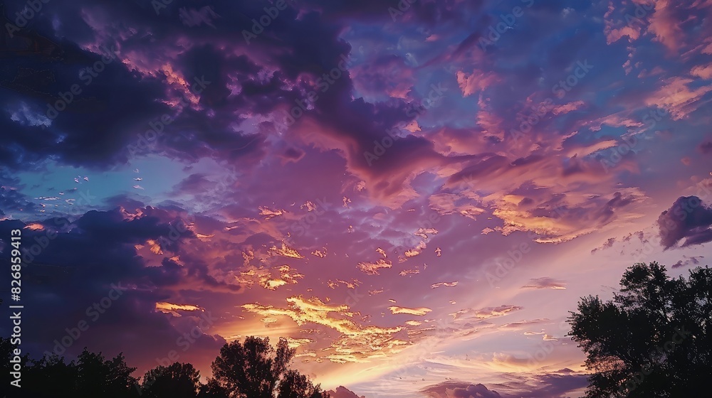 Fototapeta premium A twilight sky with the first stars starting to appear, capturing the magic of the evening