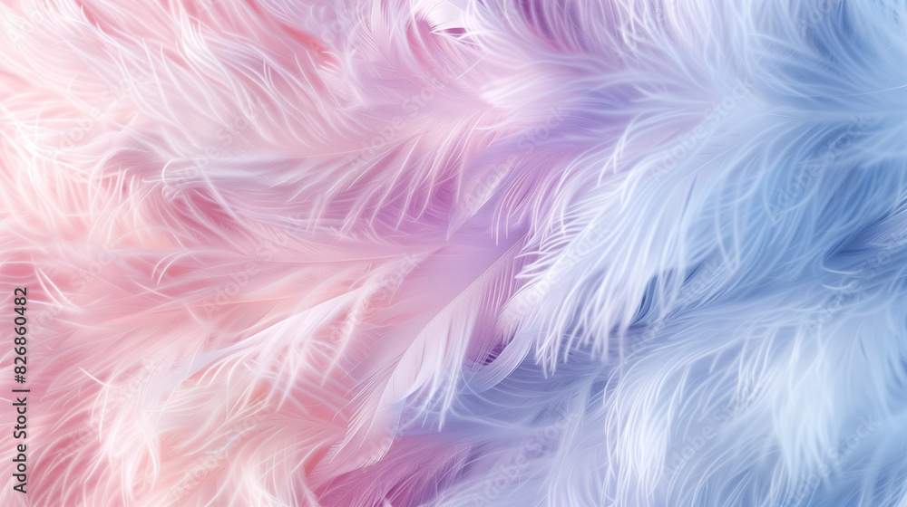 Soft pastel-colored feathers creating a delicate and dreamy texture Soft pastel-colored feathers creating a delicate and dreamy texture