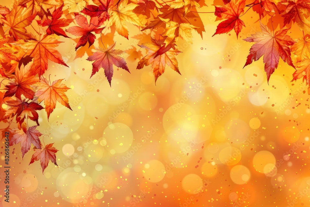 Autumn background with maple leaves - generative ai Autumn background with maple leaves - generative ai