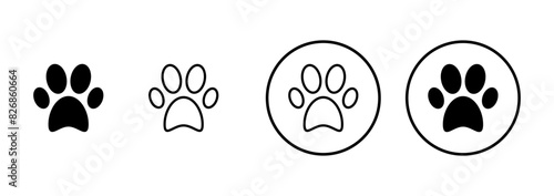 Paw icon vector isolated on white background. Paw Print icon