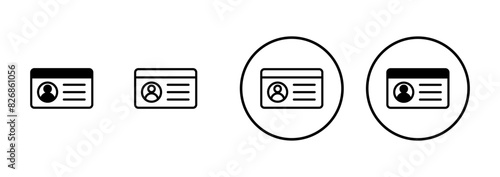 License icon vector isolated on white background. Identity icon. Id card