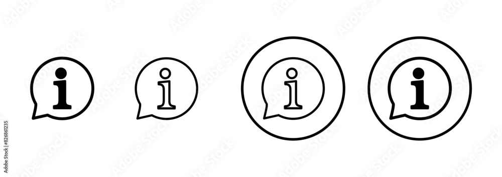 Information icon vector isolated on white background. Info sign. About us Information icon vector isolated on white background. Info sign. About us