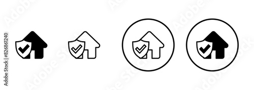 House insurance icon vector isolated on white background. house protection icon.