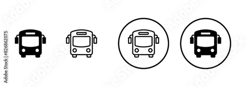 Bus Icon vector isolated on white background. Black bus vector icon