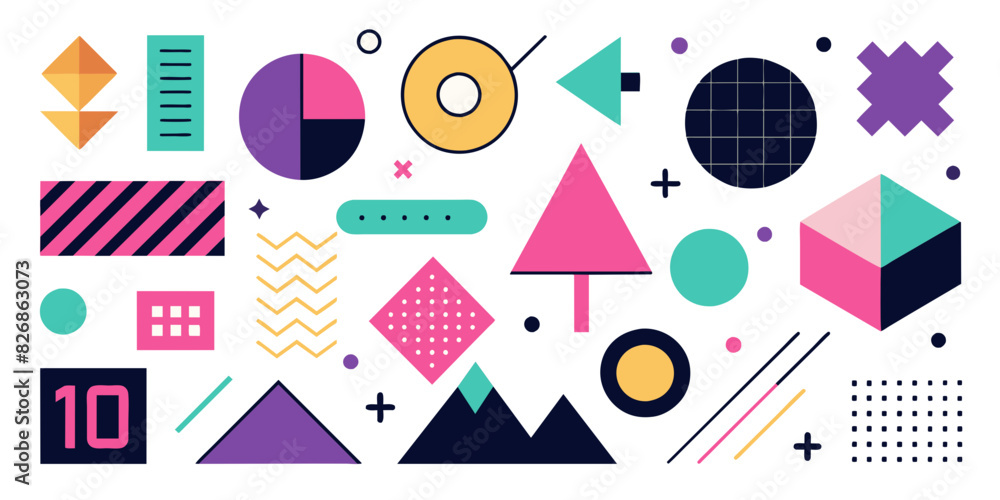 geometric shapes memphis design r geometric shapes memphis design r