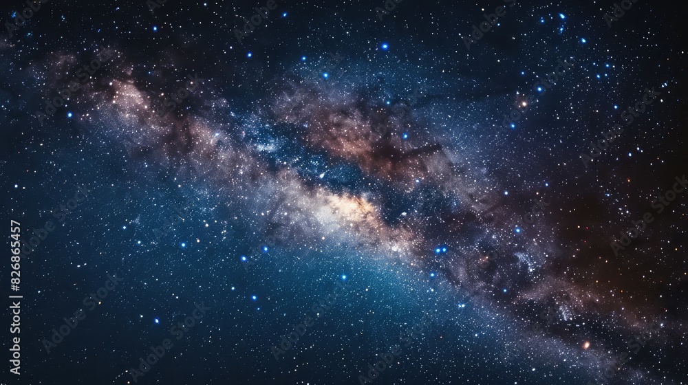 Close-up of a starry night sky with the Milky Way visible, capturing the vastness of the universe Close-up of a starry night sky with the Milky Way visible, capturing the vastness of the universe