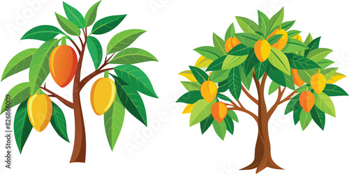 mango tree illustration Vector file 