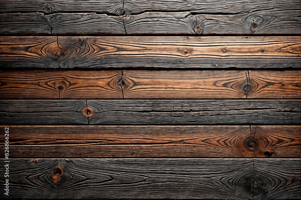 Rustic wood planks background - Generative AI Rustic wood planks background - Generative AI