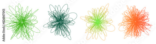 Colorful chaos tangled shape scribble sketch intricate chaotic texture illustration.