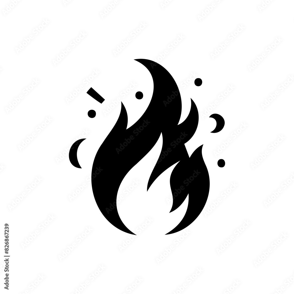 Vector silhouette graphic fireball flames dangerous combustion Vector silhouette graphic fireball flames dangerous combustion