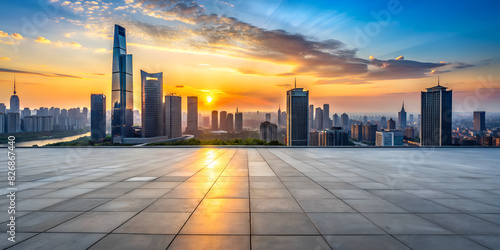 square floor city skyline