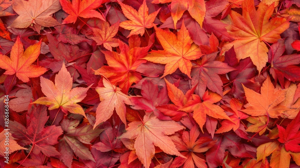 Bright red maple leaves in autumn as background wallpaper Bright red maple leaves in autumn as background wallpaper