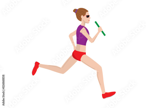 陸上競技の女子のリレー種目のイラスト素材です。