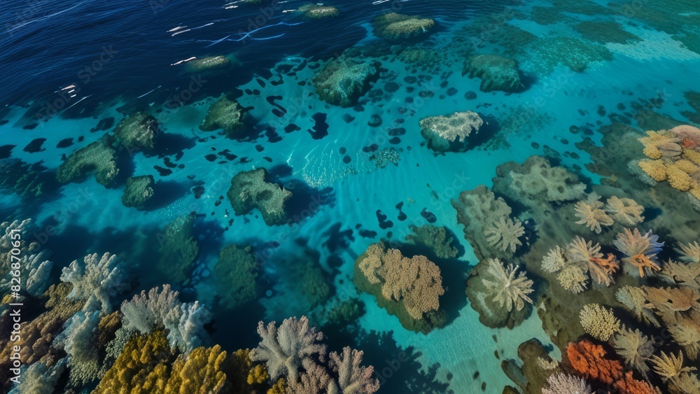 Naklejka premium Amazing natural scenery of ocean waves