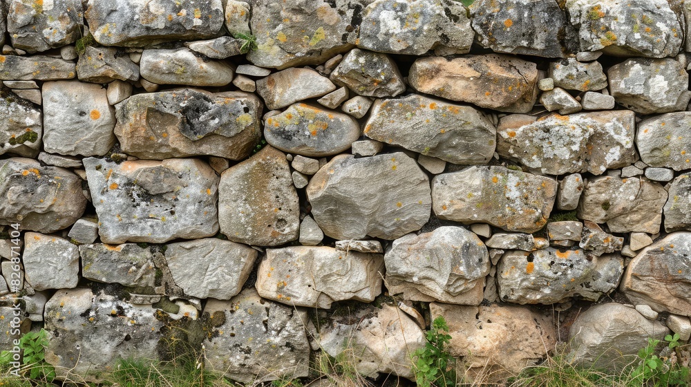 Sections of an ancient stone wall with visible signs of erosion and weathering, adding to its character