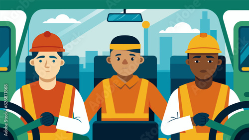 The drivers of the petroleum trucks hunched over their steering wheels spend countless hours on the road ensuring that the demands for fuel are always. Vector illustration