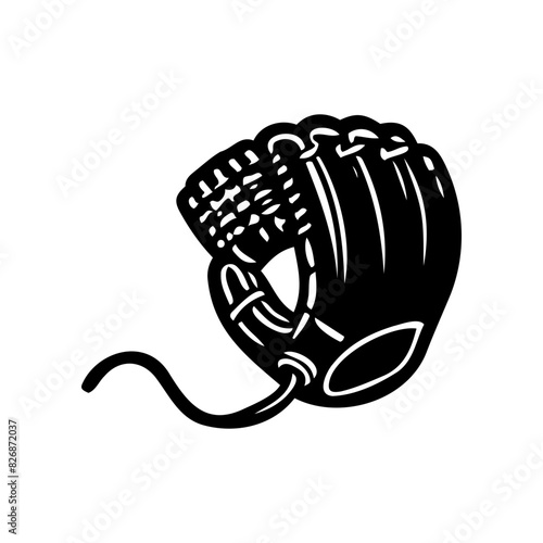 Baseball glove silhouette design vector Elements for baseball