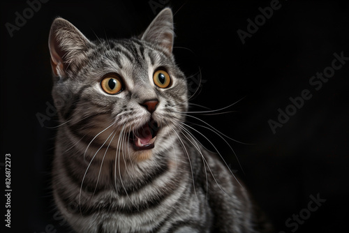 an American shorthair cat flehmen reaction generated by AI