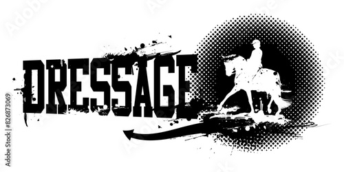 Dressage Equestrian Horse Banner Vector Illustration