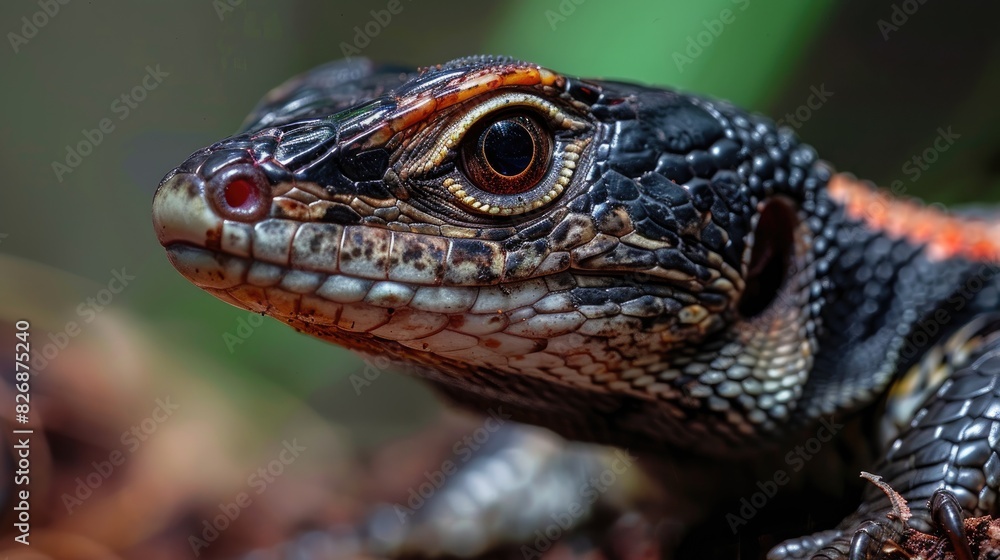 Close up Image of a Red Eyed Crocodile Skink Close up Image of a Red Eyed Crocodile Skink