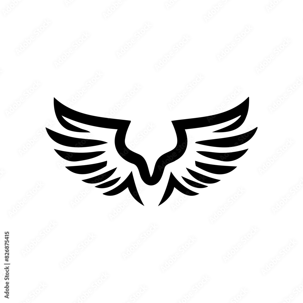 Simple angel feather wings silhouette design vector Simple angel feather wings silhouette design vector