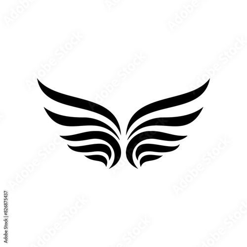Simple angel feather wings silhouette design vector