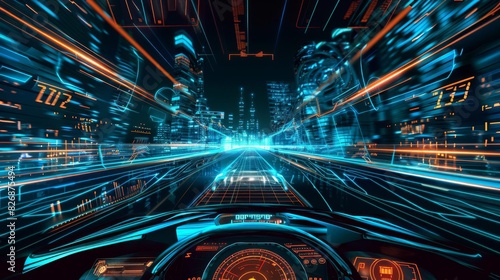 A futuristic backdrop showcasing automation in transportation photo